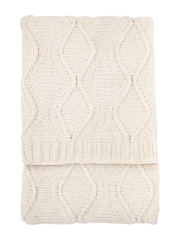 Gallery Home Cream Chenille Cable Throw - Image 8 of 8