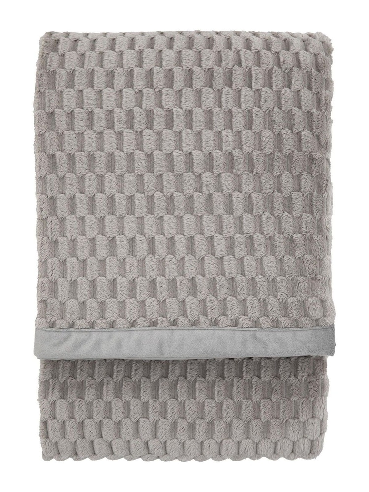 Gallery Home Grey Jacquard Velvet Knitted Throw - Image 4 of 4