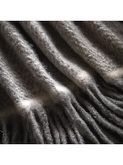Gallery Home Grey Mohair Fringe Throw - Image 2 of 5