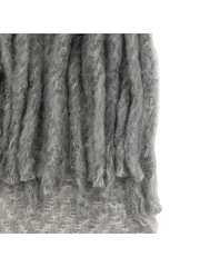 Gallery Home Grey Mohair Fringe Throw - Image 4 of 5