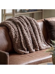 Gallery Home Black Herringbone Sherpa Throw - Image 1 of 5
