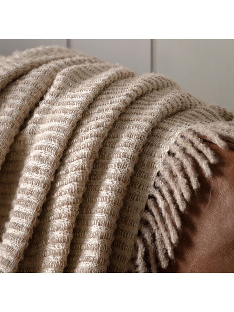 Gallery Home Cream Side Fringe Throw - Image 2 of 3
