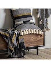 Gallery Home Grey Tufted Blocks Throw with Fringe - Image 1 of 1