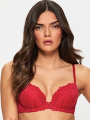 Ann Summers Red Pad Plunge Sexy Lace Underwired Bra - Image 1 of 8