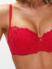 Ann Summers Red Pad Balcony Sexy Lace Underwired Bra - Image 3 of 8