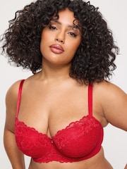 Ann Summers Red Pad Balcony Sexy Lace Underwired Bra - Image 5 of 8