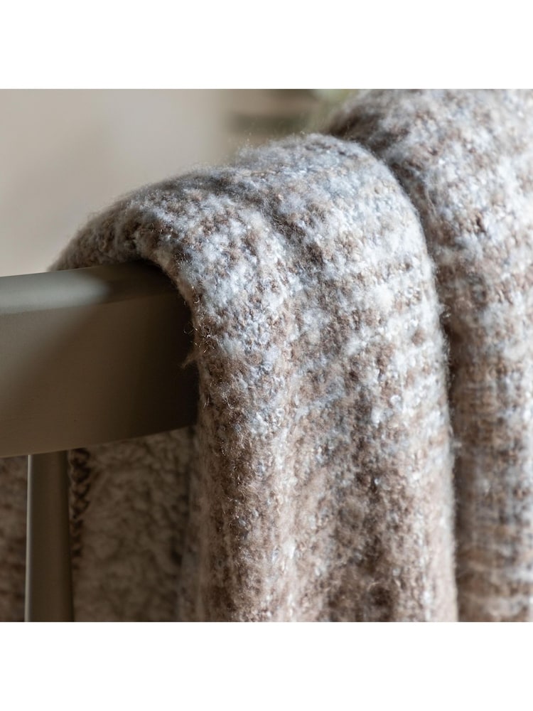 Gallery Home Grey Woven Natural Faux Fur Mohair Sherpa Throw - Image 2 of 6 Gallery Home Grey Woven Natural Faux Fur Mohair Sherpa Throw - Image 2 of 6