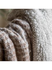 Gallery Home Grey Woven Natural Faux Fur Mohair Sherpa Throw - Image 3 of 6