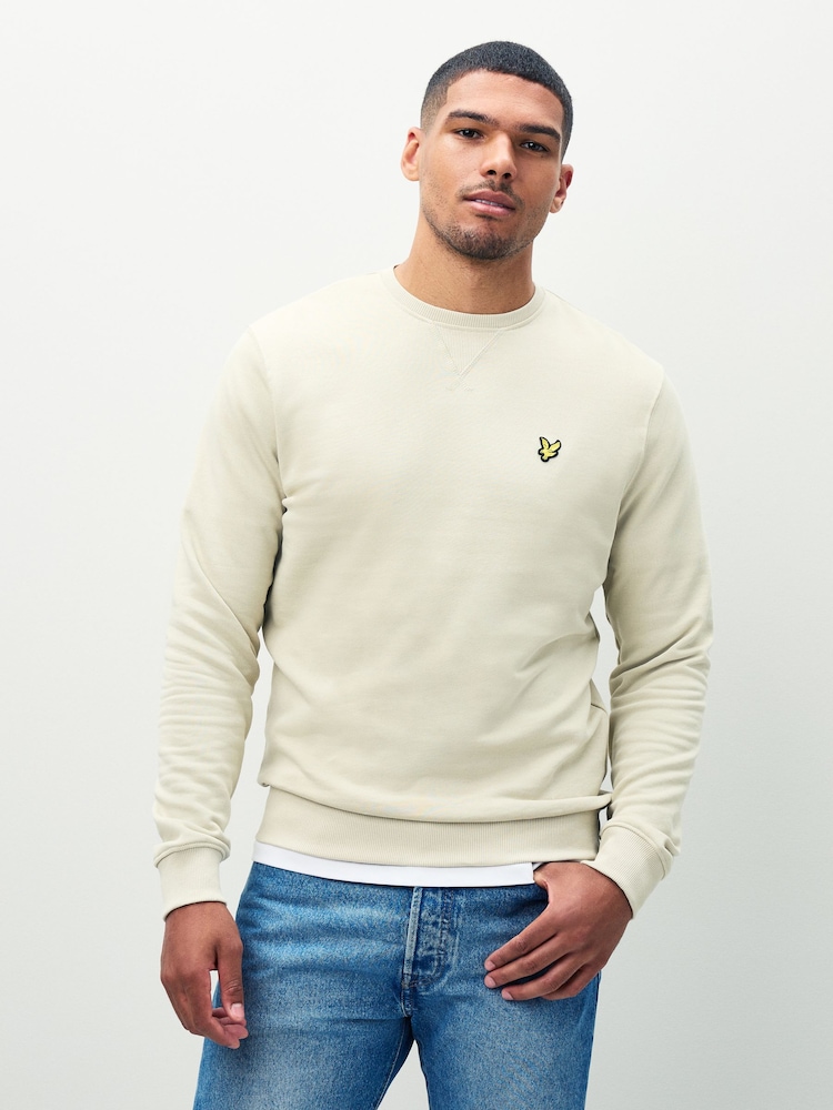 Lyle & Scott Cream Light Crew Neck Sweatshirt - Image 1 of 4