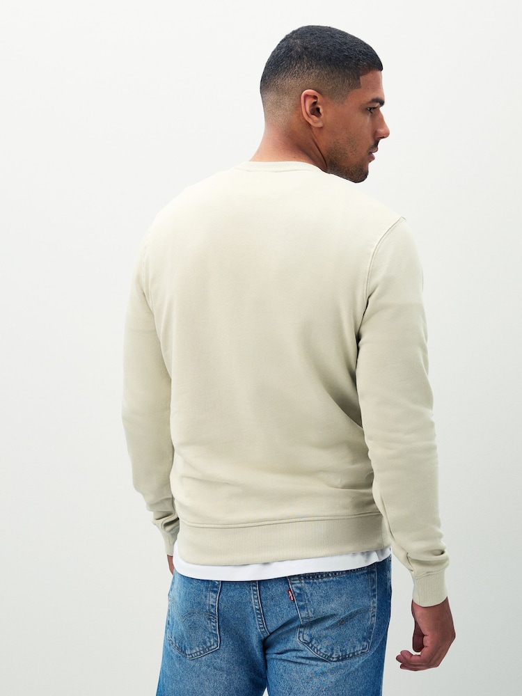 Lyle & Scott Cream Light Crew Neck Sweatshirt - Image 2 of 4