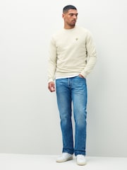 Lyle & Scott Cream Light Crew Neck Sweatshirt - Image 3 of 4
