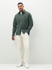 Lyle & Scott Green Needle Cord Plain Shirt - Image 3 of 4