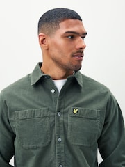 Lyle & Scott Green Needle Cord Plain Shirt - Image 4 of 4