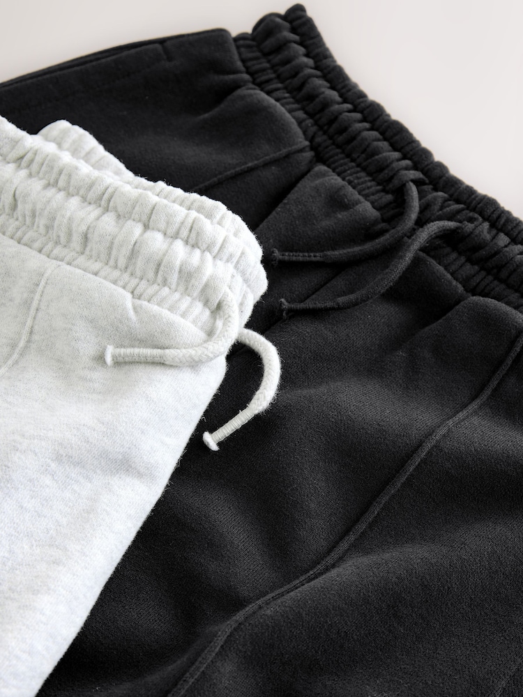 Black/Grey Wide Leg Joggers 2 Pack (3-16yrs) - Image 6 of 6