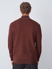 Dark Pink Plain Regular Fit Premium Quarter Zip Jumper - Image 2 of 7