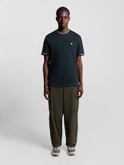 Lyle & Scott Blue Birdseye Half Tipped T-Shirt - Image 3 of 5