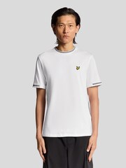 Lyle & Scott White Birdseye Half Tipped T-Shirt - Image 1 of 3