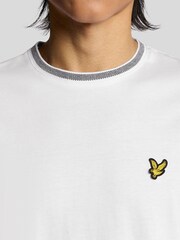 Lyle & Scott White Birdseye Half Tipped T-Shirt - Image 2 of 3
