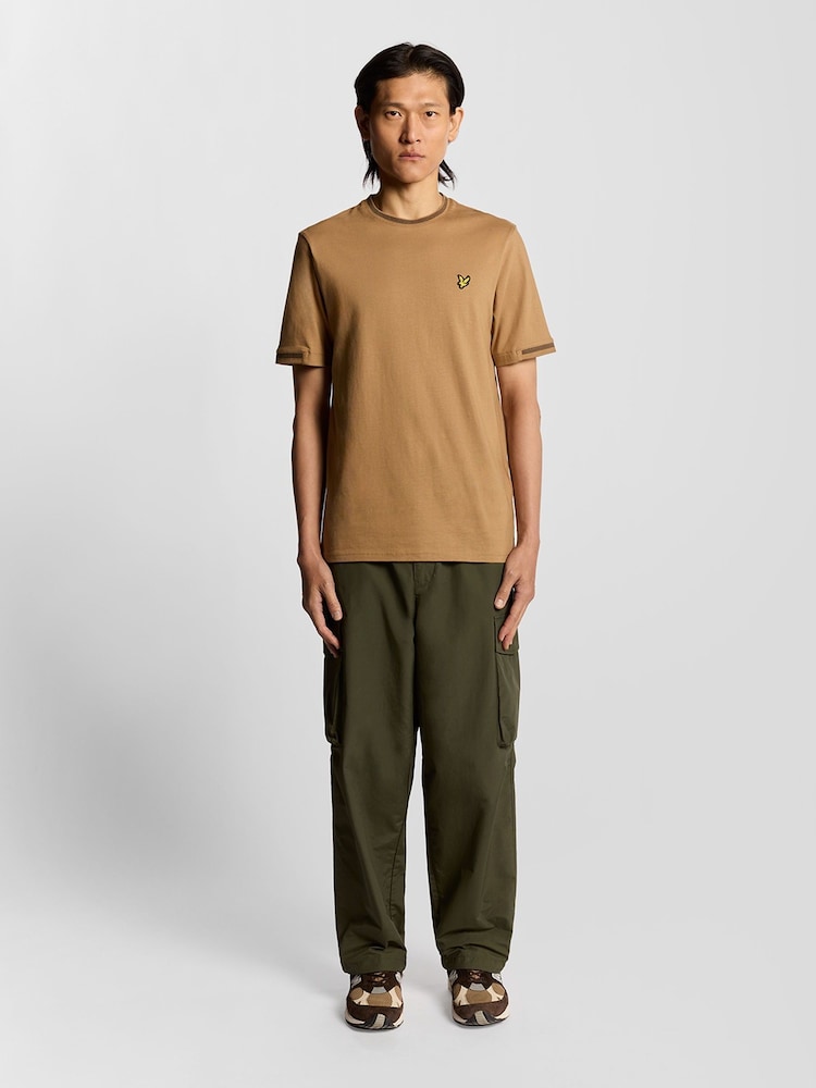 Lyle & Scott Blue Birdseye Half Tipped T-Shirt - Image 1 of 3