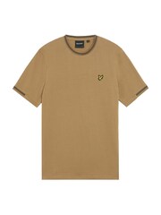 Lyle & Scott Blue Birdseye Half Tipped T-Shirt - Image 3 of 3