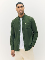 Lyle & Scott Green Plain Flannel Shirt - Image 1 of 6