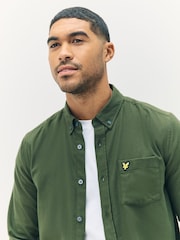 Lyle & Scott Green Plain Flannel Shirt - Image 3 of 6
