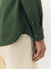 Lyle & Scott Green Plain Flannel Shirt - Image 6 of 6