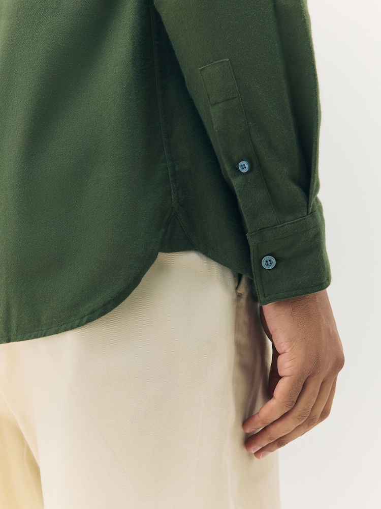 Lyle & Scott Green Plain Flannel Shirt - Image 6 of 6