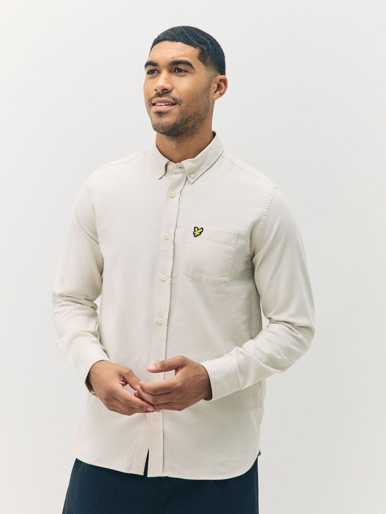Lyle & Scott Cream Plain Flannel Shirt - Image 1 of 5
