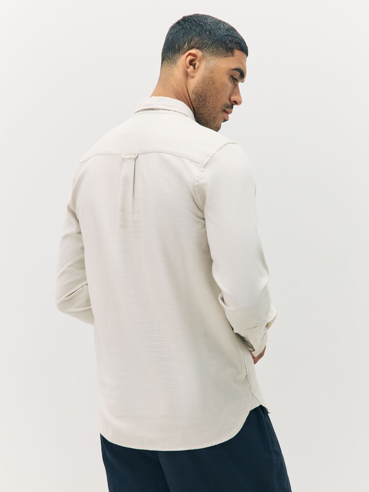 Lyle & Scott Cream Plain Flannel Shirt - Image 2 of 5