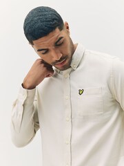 Lyle & Scott Cream Plain Flannel Shirt - Image 4 of 5