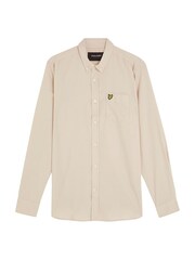 Lyle & Scott Cream Plain Flannel Shirt - Image 5 of 5