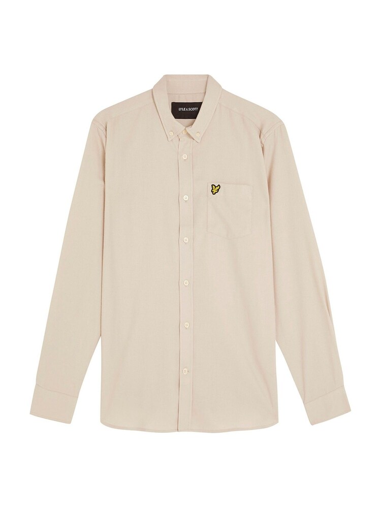 Lyle & Scott Cream Plain Flannel Shirt - Image 5 of 5