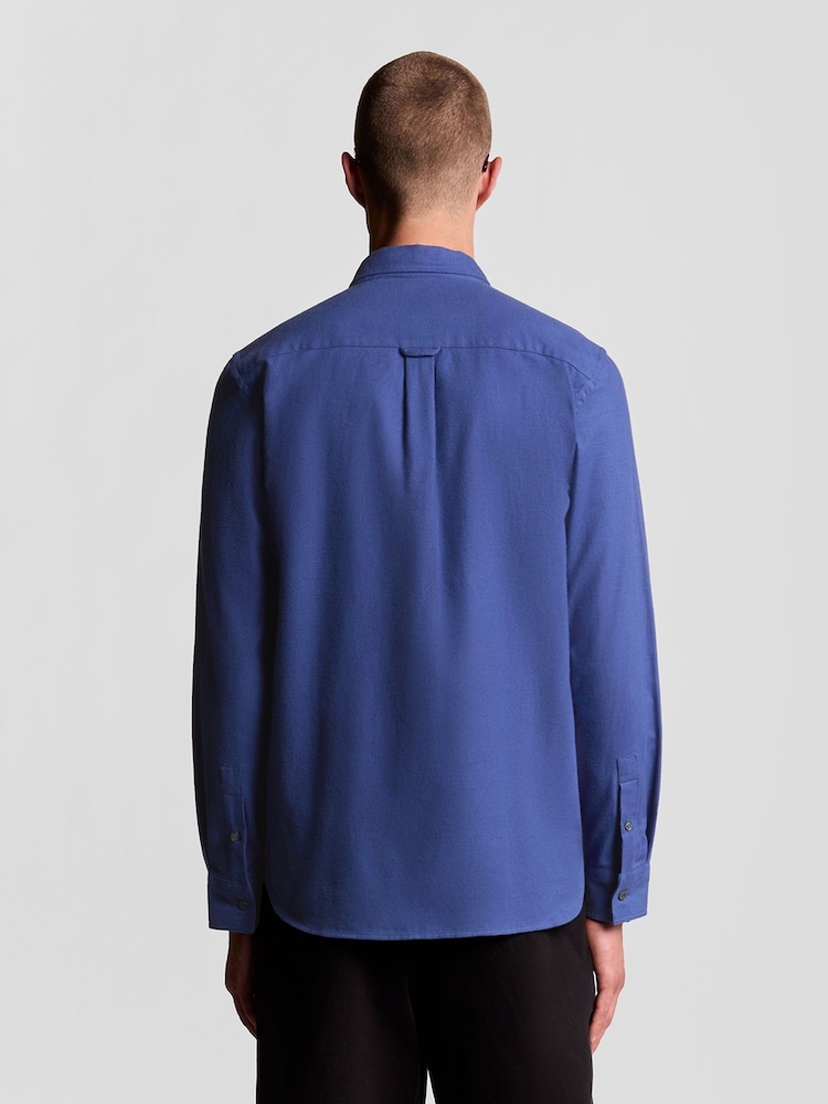 Lyle & Scott Blue Plain Flannel Shirt - Image 2 of 5