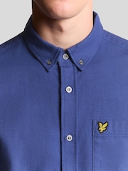 Lyle & Scott Blue Plain Flannel Shirt - Image 4 of 5