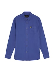 Lyle & Scott Blue Plain Flannel Shirt - Image 5 of 5