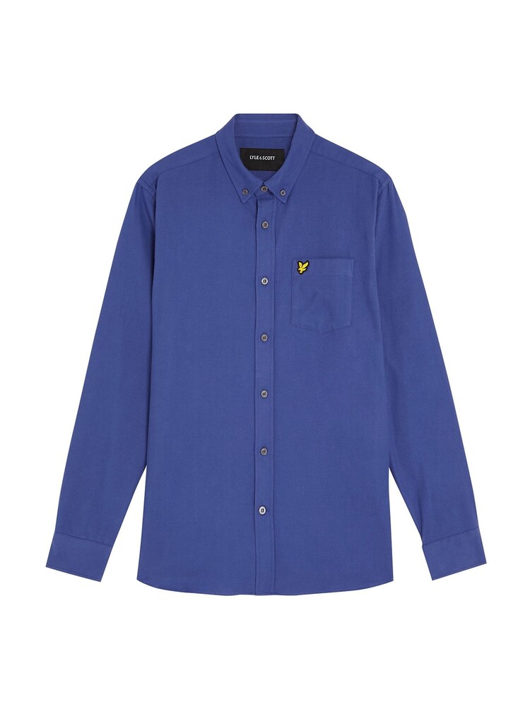Lyle & Scott Blue Plain Flannel Shirt - Image 5 of 5