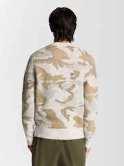 Lyle & Scott Grey Brushed Camouflage Crew Neck Jumper - Image 3 of 6