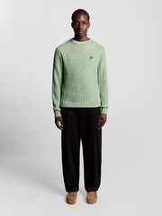 Lyle & Scott Green Ribbed Cable Knit Jumper - Image 2 of 6