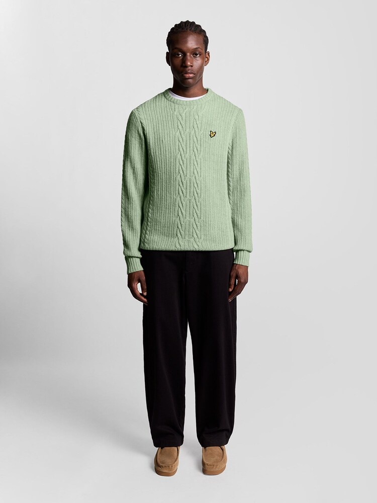 Lyle & Scott Green Ribbed Cable Knit Jumper - Image 2 of 6