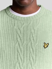 Lyle & Scott Green Ribbed Cable Knit Jumper - Image 3 of 6
