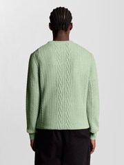Lyle & Scott Green Ribbed Cable Knit Jumper - Image 4 of 6