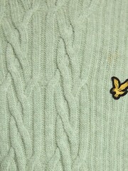 Lyle & Scott Green Ribbed Cable Knit Jumper - Image 6 of 6