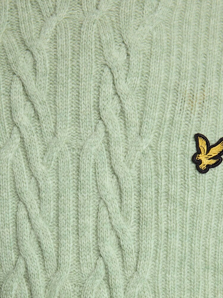 Lyle & Scott Green Ribbed Cable Knit Jumper - Image 6 of 6