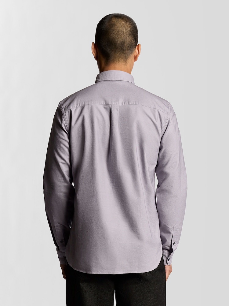 Lyle & Scott Purple Cotton Oxford Shirt - Image 2 of 5 Lyle & Scott Purple Cotton Oxford Shirt - Image 2 of 5