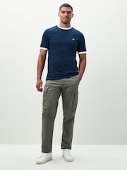 Azul - Camiseta Lyle & Scott Ringer - Imagem 2 de 5