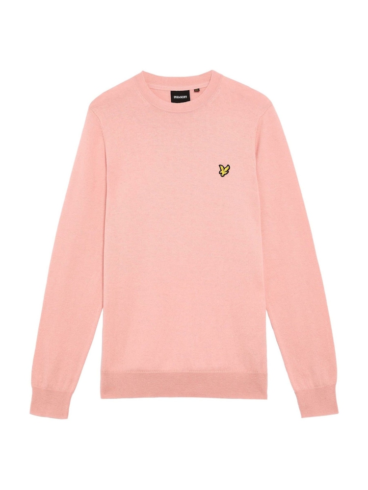 Lyle & Scott Pink Cotton Merino Crew Neck Jumper - Image 1 of 1