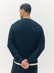 Lyle & Scott Black Ribbed Cable Knit Jumper - Image 2 of 4