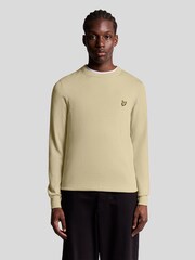 Lyle & Scott Grey Cotton Merino Crew Neck Jumper - Image 1 of 6