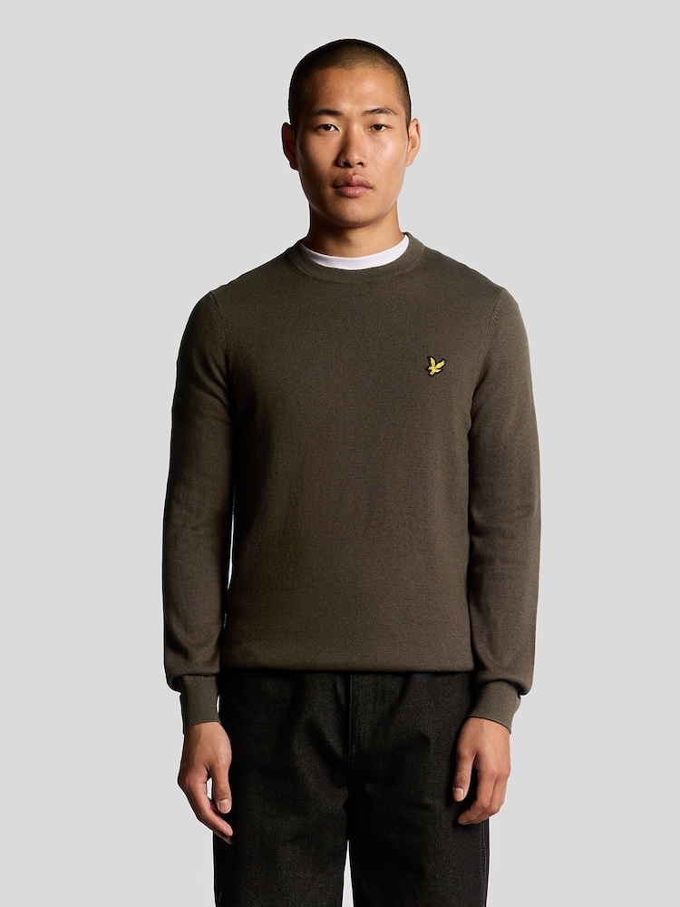 Lyle & Scott gola redonda em lã de algodão Crew Jumper - Imagem 1 de 5